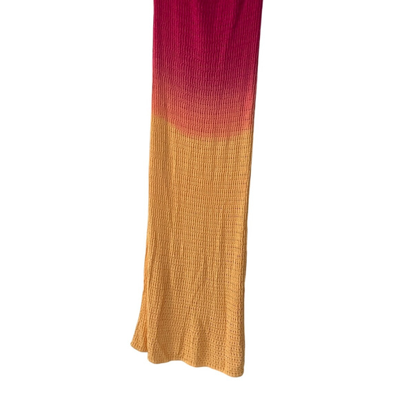 FORE COLLECTION WOMENS SIZE XSMALL OMBRE CROCHET MAXI DRESS PINK ORANGE NEW - Picture 8 of 12